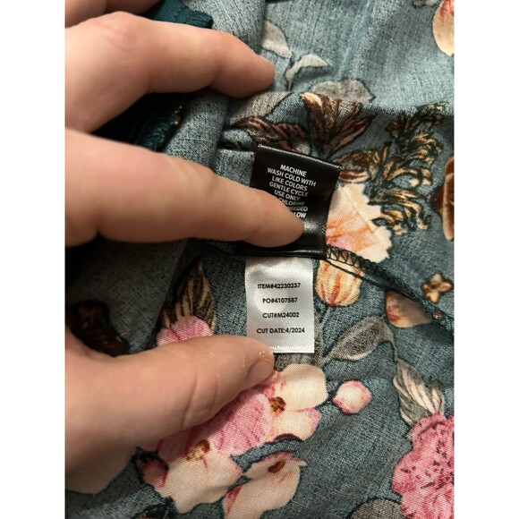 Torrid 2 Dress Real Green Floral Challis‎ Tiered Skater Corset Back Plus Strappy - Picture 10 of 10